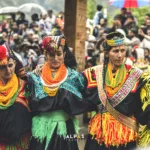 Kalasha women dancing during the chilam joshi festival